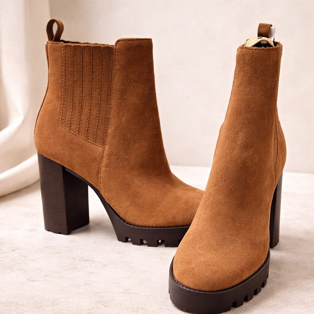 FLASH SALE - ANTONIO MELANI Chestnut Suede Heeled Boots